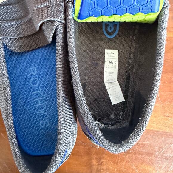 Rothys The Driving Loafer Graphite Gray Knit Fabric Slip On Shoe Men 9.5 Classic main image 3